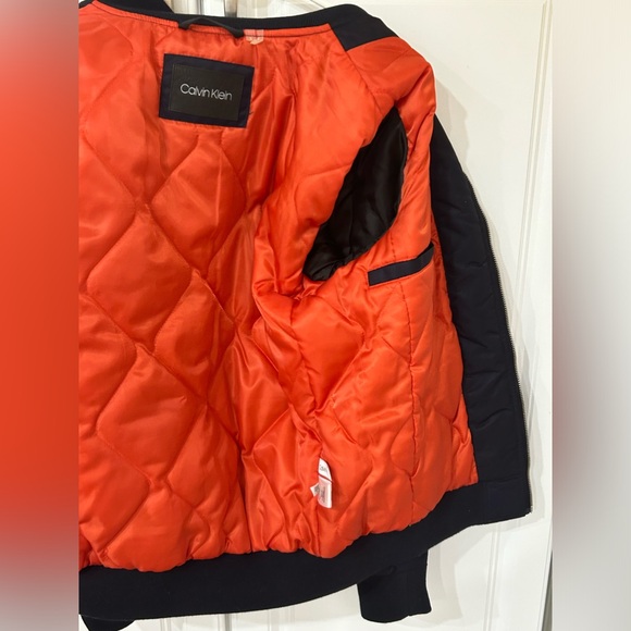 Men's Calvin Klein Navy Classic Nylon Bomber Jacket Size Small - Picture 4 of 15